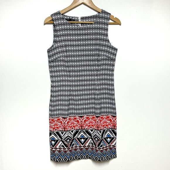 NWT MARIO SERRANI ITALY Women's shift dress, black/white pattern Sz 8 - Picture 4 of 6